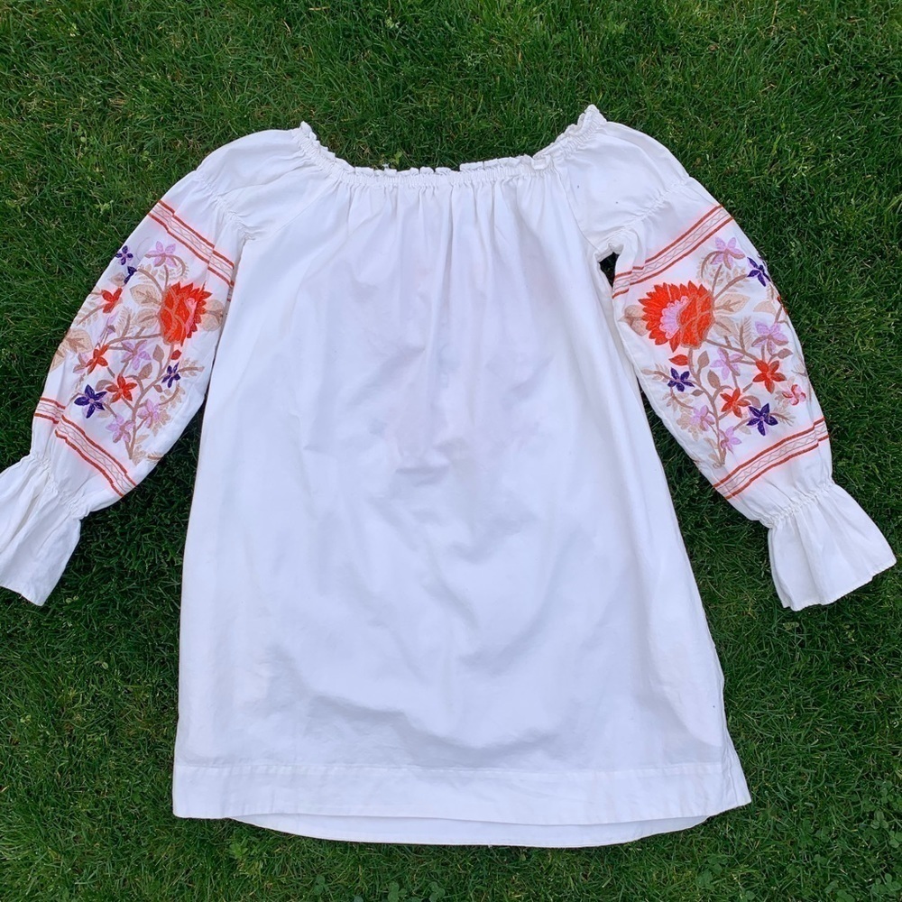 Free People | Fleur du joir Embroidered Shift BoHo Dress | Size Small - Picture 5 of 9